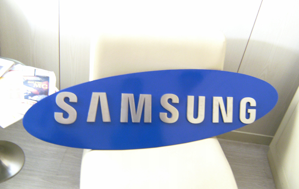 Samsung logo and lettering